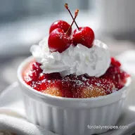 3 Ingredient Cherry Dump Cake with Whipped Cream