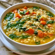 Hearty Chicken Spinach Soup with Rice