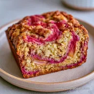 Classic Rhubarb Nut Bread with Sour Cream