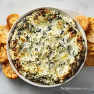Spinach Artichoke Dip Baked for 30 Minutes with Greek Yogurt