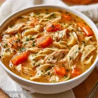 Creamy Chicken Noodle Soup in 45 Minutes