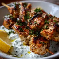 Greek Recipes: Authentic Chicken Souvlaki with Tzatziki