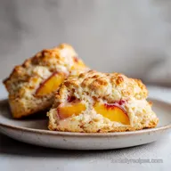 Easy Peach Scones Recipe in 35 Minutes with Flaky Texture