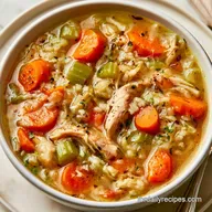 Healthy Chicken Rice Soup for 6 Servings