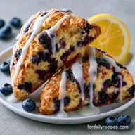 Lemon Blueberry Scones with Lemon Glaze