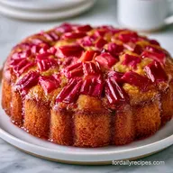 Sour Cream Rhubarb Cake for 8 Servings