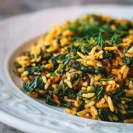 Spanakorizo Greek Spinach Rice: Silky, Lemon Infused