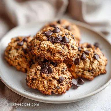 3 Ingredient Banana Oatmeal Cookie with Chocolate Chips in 15 Minutes Recipe Card