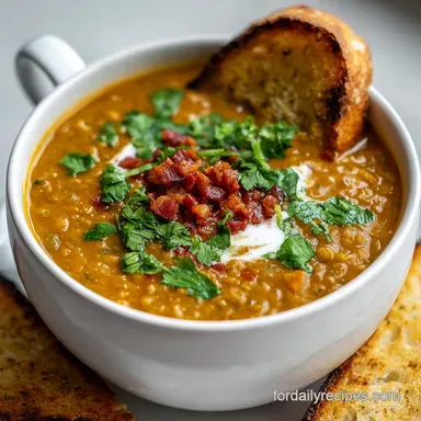 Adasi Recipe Persian Lentil Soup for 5 Servings Recipe Card