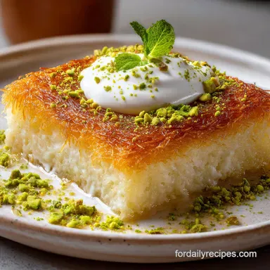 Middle Eastern Knafeh Recipe: Crispy, Gooey Dessert Recipe Card