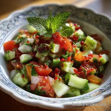 Persian Shirazi Salad in 15 Minutes Recipe Card