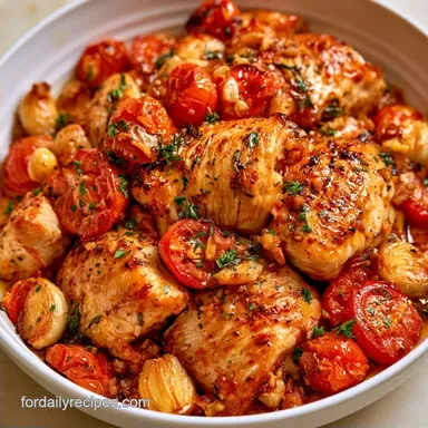 Baked Chicken with Tomatoes in 40 Minutes