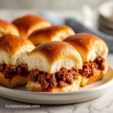 Sloppy Joe Sliders in 30 Minutes: Savory Beef on Hawaiian Rolls Recipe Card