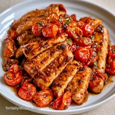 Balsamic Chicken Tomatoes in 45 Minutes Recipe Card