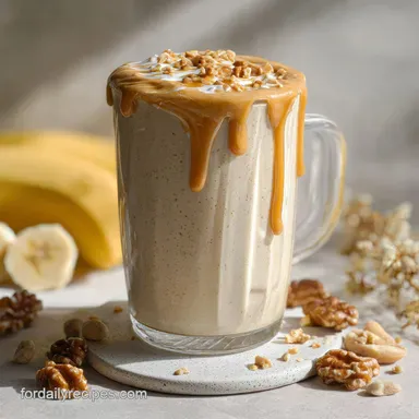 Banana Peanut Butter Shake with Oats Recipe Card