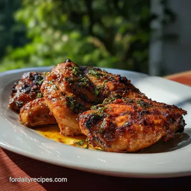 BBQ Chicken Marinade for Grilling: Sticky Charred Skin Recipe Card