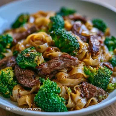Beef Pad See Ew in 20 Minutes Recipe Card