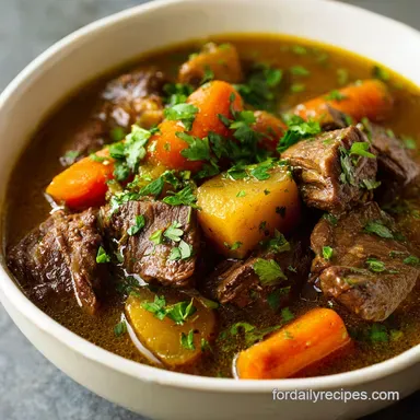 Beef Stew Recipe Crock Pot: Tender, Silky Broth Recipe Card