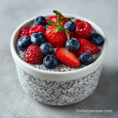 Berry Chia Pudding in 10 Minutes Recipe Card