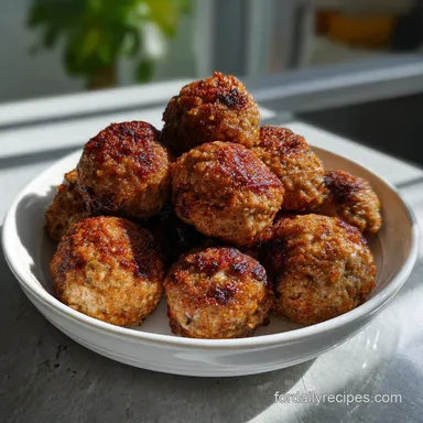 Air Fryer Meatballs: Ultra-Tender and Perfectly Seared Recipe Card