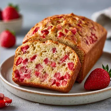 Best Strawberry Rhubarb Bread: 1 Loaf