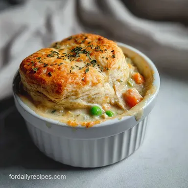 Chicken Pot Pie with Biscuits for 6 Servings Recipe Card