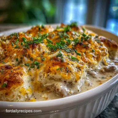 Biscuits and Gravy Casserole Make-Ahead Baked