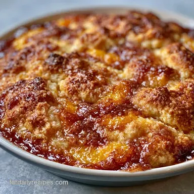 Peach Cobbler for 10 Servings Recipe Card