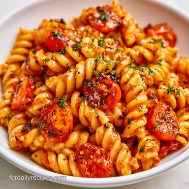 Blistered Tomato Pasta Salad in 20 Min Recipe Card