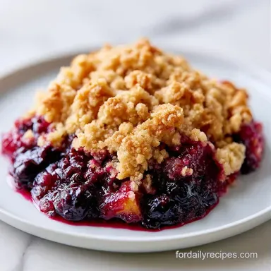 Blueberry Peach Crumble in 50 Minutes Recipe Card