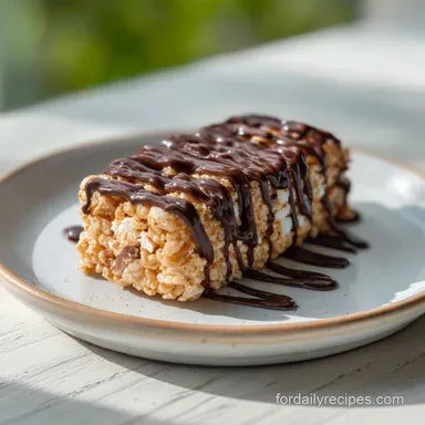 Butterfinger Rice Krispie Treat with Chocolate in 15 Minutes