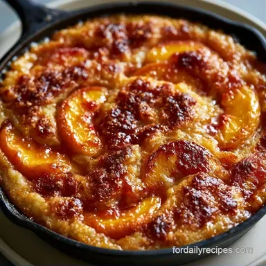 Peach Cobbler for 6 Servings: Golden Recipe Card