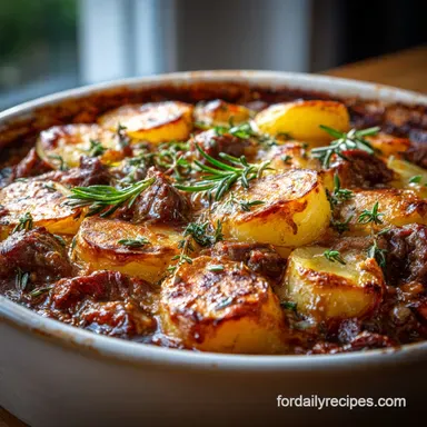 CattleRanch Casserole: The Ultimate Hearty Beef and Potato Bake Recipe Card