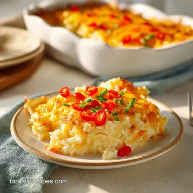 Cheesy Hashbrown Casserole for 10 Servings with Golden Crust