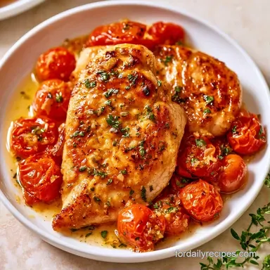 Chicken and Tomatoes in 40 Minutes Recipe Card