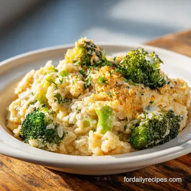Chicken Broccoli Rice Casserole for 6 Servings Recipe Card