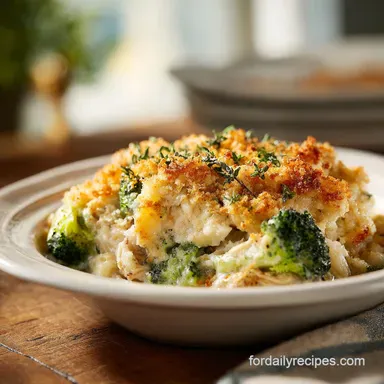 Chicken Broccoli Rice Casserole for 6 Servings