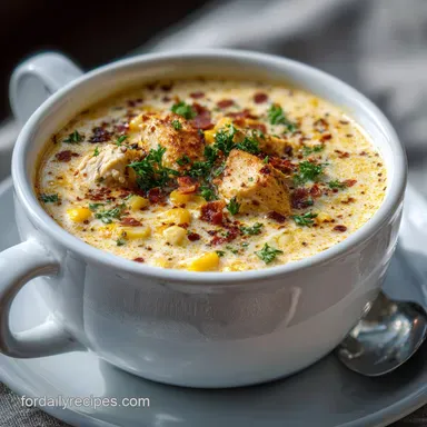 Chicken Corn Chowder Recipe: Creamy & Hearty Recipe Card