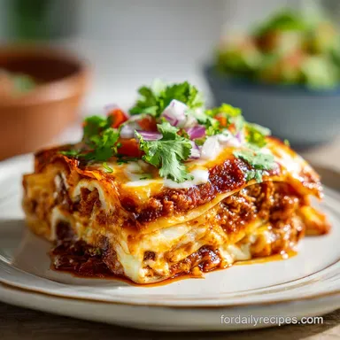 Chicken Enchilada Casserole for 8 Servings Recipe Card
