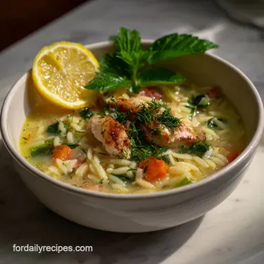 Chicken Orzo Soup Ready in 30 Min