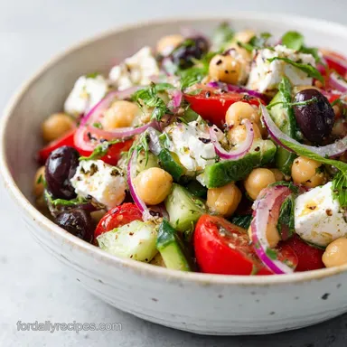 Mediterranean Chickpea Salad with Feta: 15 Min