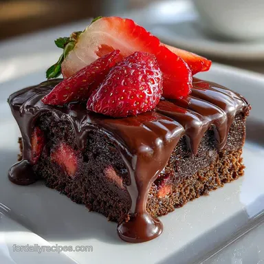 Chocolate Strawberry Brownies: Oven-Only Crispy Baked Recipe Card