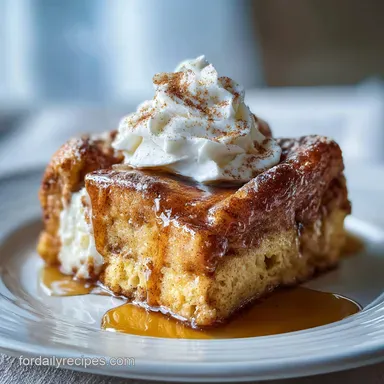 Cinnamon Roll French Toast Casserole Recipe: Make-Ahead Recipe Card