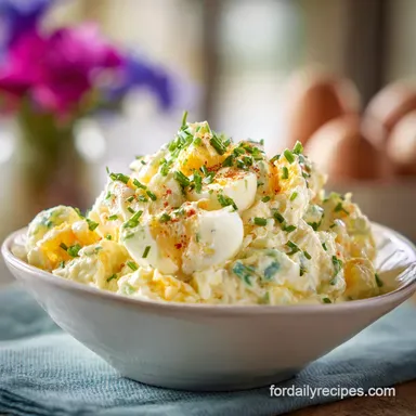 Classic Egg Salad for 4 Servings with Herb Forward Dressing Recipe Card