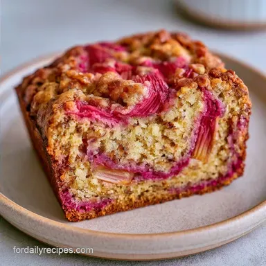 Classic Rhubarb Nut Bread with Sour Cream