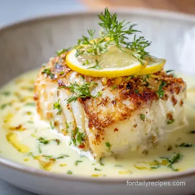 Baked Cod in Coconut Lemon Cream for 4 Servings