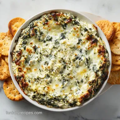 Spinach Artichoke Dip Baked for 30 Minutes with Greek Yogurt