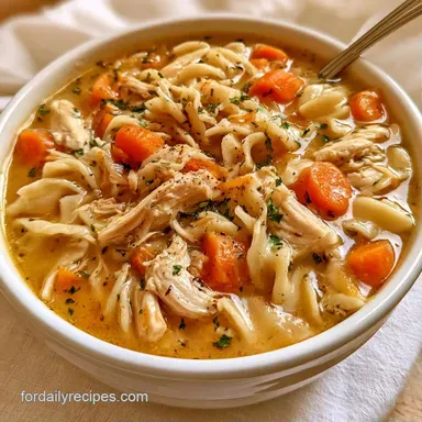 Creamy Chicken Noodle Soup in 45 Minutes Recipe Card
