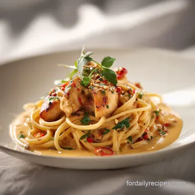 Creamy Chicken Pasta for 4 Servings Recipe Card