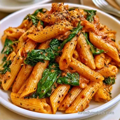 Creamy Tomato and Spinach Pasta for 4